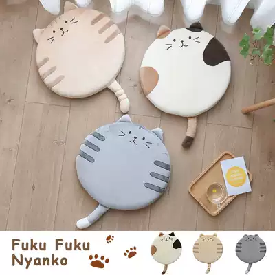 Japanese cat cushion office chair cushion thickened summer student classroom butt cushion home round computer chair cushion