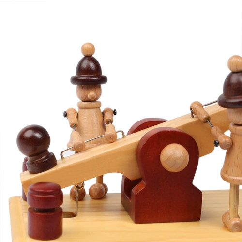 Деревянная музыкальная шкатулка, детская игрушка из натурального дерева, марионетка для мальчиков, подарок на день рождения