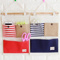 Special price hanging bag zakka fabric cotton linen wall hanging bag door rear storage bag large hanging storage bag