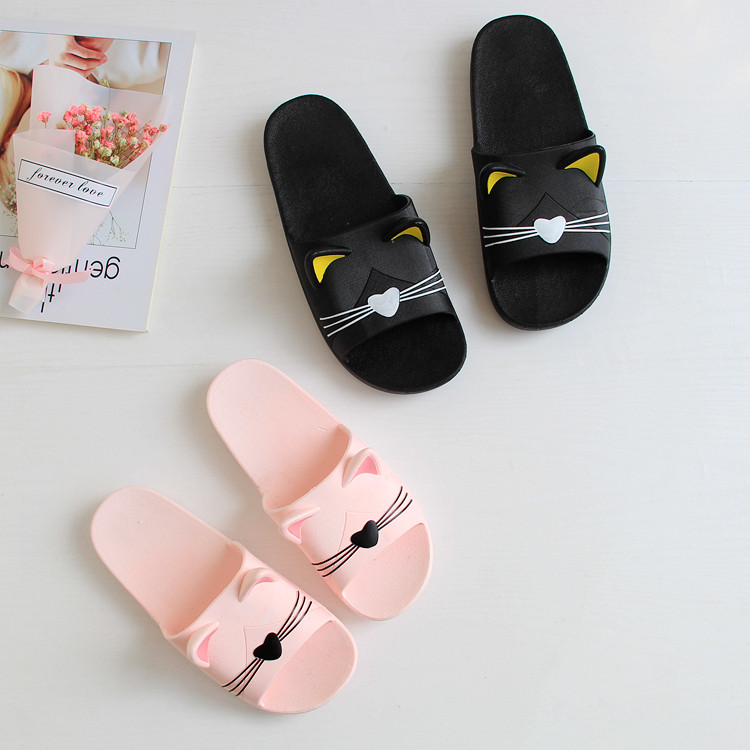 Summer lovers cat rubber thick bottom cool towering home bath bathroom anti-slip ultra soft bottom sandals