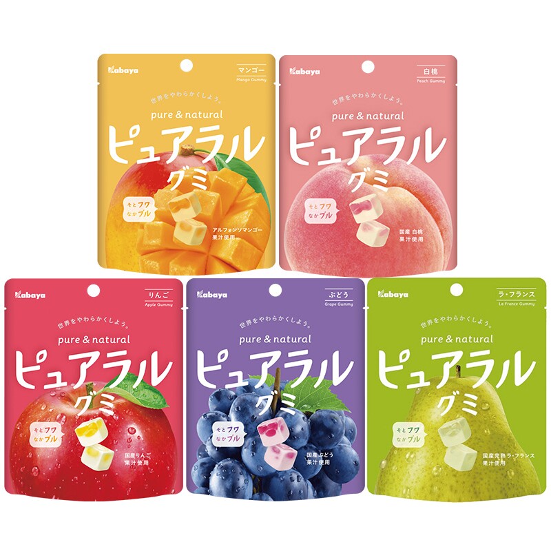 Japan Kabaya kabaya double taste Lychee grape cantaloupe peach juice filled with gummies