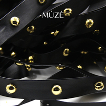 Curtains Sofa pillows Decorative leather PU metal wind semicircular light luxury now small edge curtain curtain decorative lace