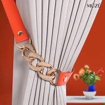Curtain Strap Pair Dress Golden Large Chain Cortical Upscale Light Lavish Plates Tie Decorated Curtains Trim Extremely Simple Wind