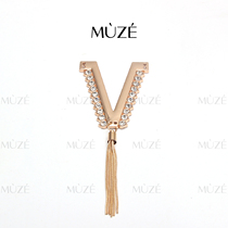 Curtain Accessories Collar Clip cord High-end Metal V Word Insert Drilling Woman Skirt DIY 100 Hitch Stitch Decorative Buckle