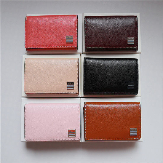ab multicolor solid color flip card case 2020 new cross pattern cowhide coin purse agnssb men and women bag