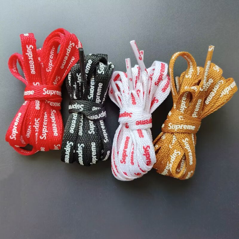 Suitable for Af1 Air Force One Supreme Collaboration Black and Red Wheat Color Printed Shoelaces Aj1 Shoelaces Unisex Shoelaces Suitable for Af1 Air Force One Supreme Collaboration Black and Red Wheat Color Printed Shoelaces Aj1 Shoelaces Unisex Shoelaces