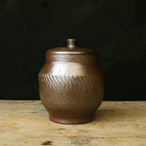 Yunnan earth pottery coarse pottery Ancient method Long Kiln unglazed wood-fired tea leaf jar Wake up tea jar Storage jar breathable and taste-proof variety