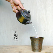 Sanjin Fang Handmade unglazed wood-fired vegetarian earth-fired pottery Coarse clay pottery pot Boutique Kung Fu Tea Pot Tea set A67
