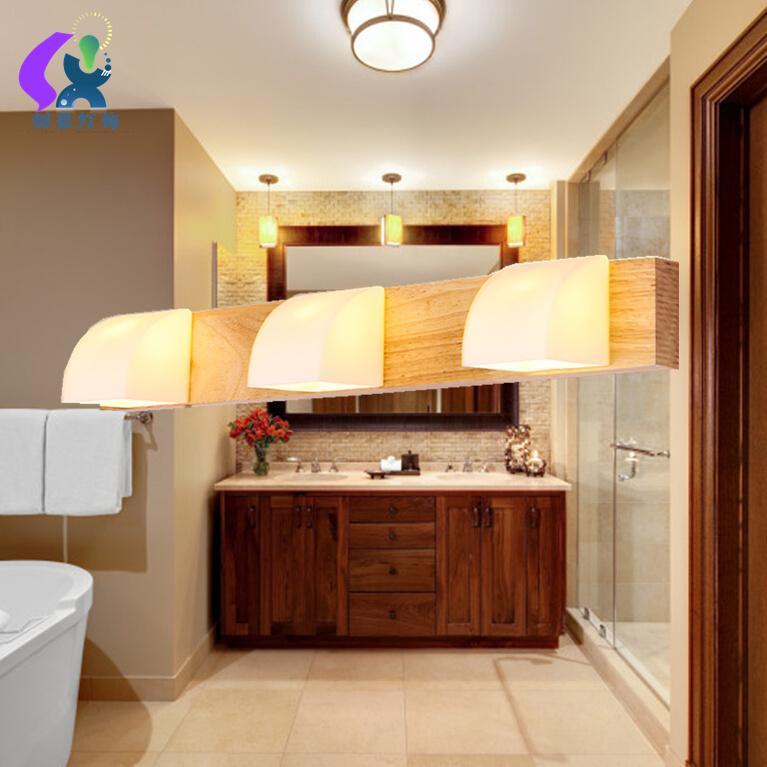 Modern minimalist fashion LED wood mirror front light waterproof bathroom light make-up room mirror cabinet light bedroom mirror lamp