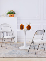 Nordic simple round table white tulip lacquered table casual negotiation reception table milk tea shop balcony round tables and chairs