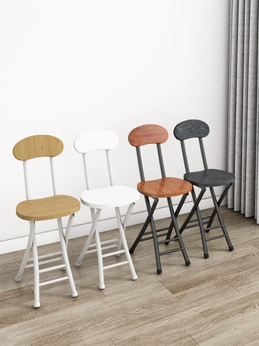 Складной стул, переносной домашний обеденный стул, стул со спинкой, учебный стул, стул для студенческого общежития, простой компьютерный стул, круглый табурет