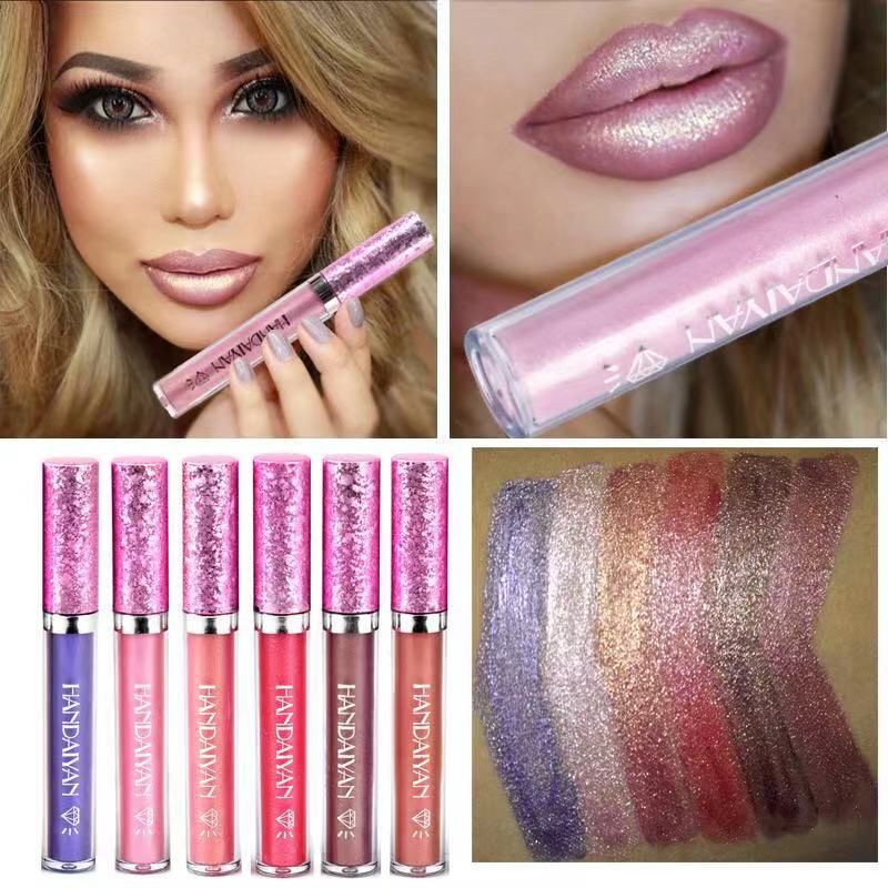 European and American pearlescent bright crystal lip gloss not stained with no drop of color lip glazed man fish pink bean sand chocolate color stage makeup