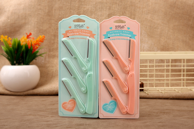 New products Folding Brow Knife Portable with stainless steel blade Scraping Brow Knife 3 Replacement Clothing