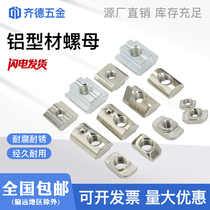 Aluminum Profile Nut T Type Slider Shrapnel Elastic Marbles Etag 20 30 40 45-M4M5M68 Boat Type Nuts