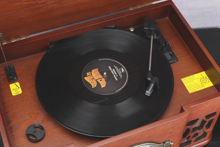 Máy ghi âm LP gỗ cổ điển cao cấp mới Máy nghe nhạc CD Máy ghi âm đài phát thanh retro USB 	kim đầu đĩa than pioneer	