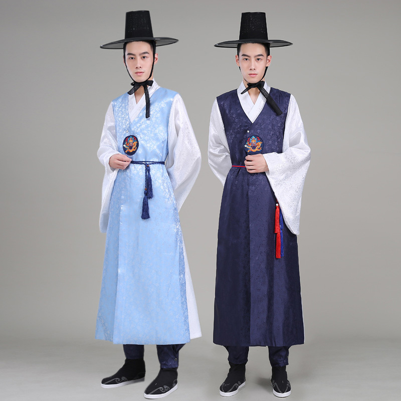 26 New Retro Fashion Korean Costumes for Men, Korean Ethnic Performance Costumes, Stage Dance Costumes