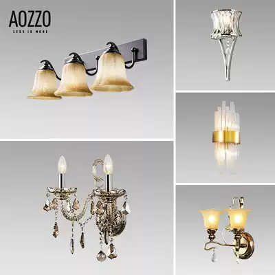 Light luxury wall lamp bedroom bedside lamp living room aisle staircase crystal net red modern simple creative background wall hanging lamp