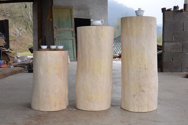 Gỗ tự nhiên khối rắn gỗ gốc khắc phân cơ sở bàn cà phê bàn ​​trà bảng lớn với phân tròn bằng gỗ phân - Các món ăn khao khát gốc bàn ghế gốc cây mít