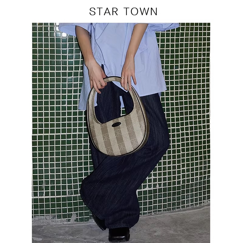 【Exclusive for Xinyi Fans】Startown Green Bag Single Shoulder Underarm Bag for Women Spring/Summer Vintage Retro Pattern Handbag