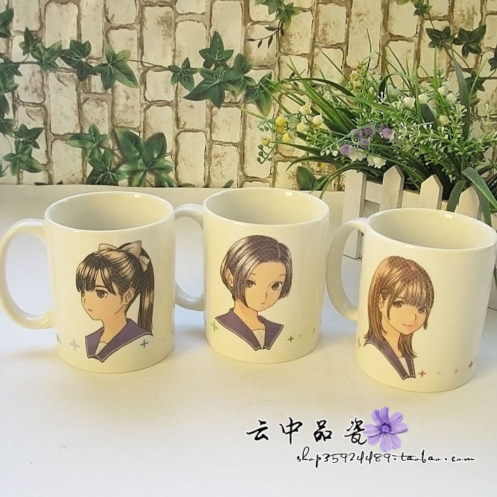Bandai Ichiban Kuji Loveplus New Love Accompanying Ceramic Tableware Ning Ning Rinako Love Flower Lip Print Water Cup Bandai Ichiban Kuji Loveplus New Love Accompanying Ceramic Tableware Ning Ning Rinako Love Flower Lip Print Water Cup