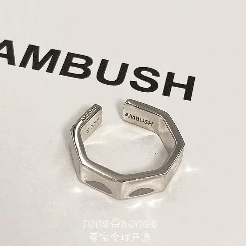 Japanese version of the 21ss ambush ring 925 silver pentagonal geometric men and Women niche design Valentine's Day gift trend