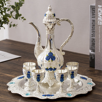 European style retro Russian luxury creative personality large high-grade metal wine set set elegant gift white wine glass