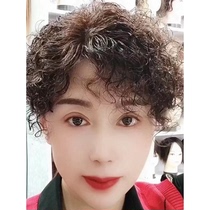 Womens one-piece perm wig replacement hair piece to cover white hair wig real hair top hair replacement piece