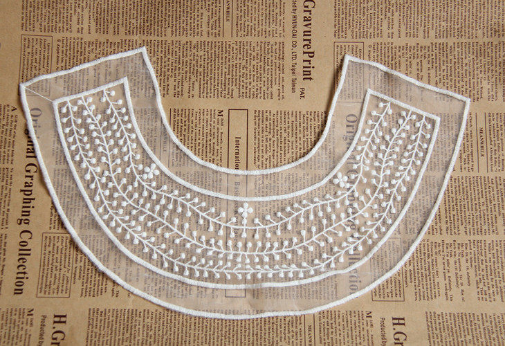 Handmade DIY clothing accessories lace all cotton fake collar Eugen yarn white slightly collar lace