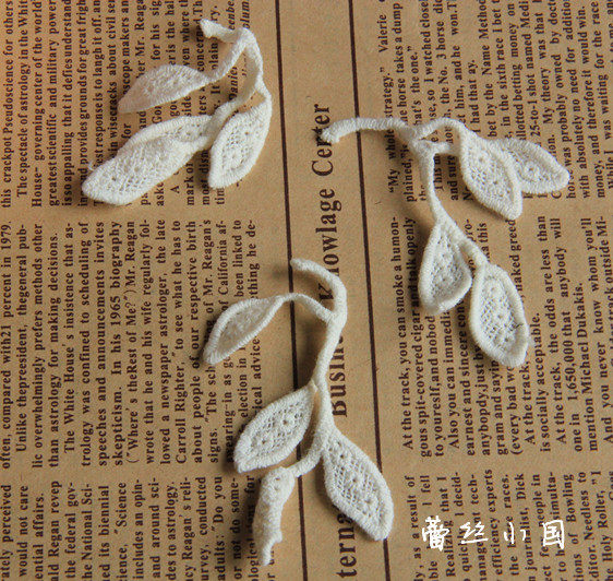 57 handmade DIY clothing accessories day single lace embroidered leaf subnet yarn embroidered lace small cloth applie 1 Yuan 3