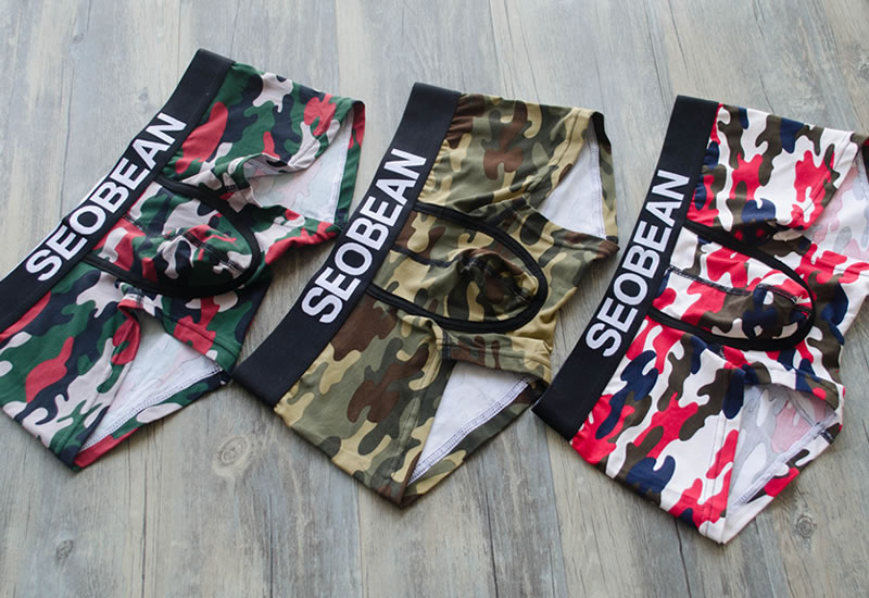 SEOBEAN Hibbing Nam Quần Cotton Căng Mùa Hè Thoáng Khí Thấp Eo Boxer Jungle Sa Mạc Dương Ngụy Trang