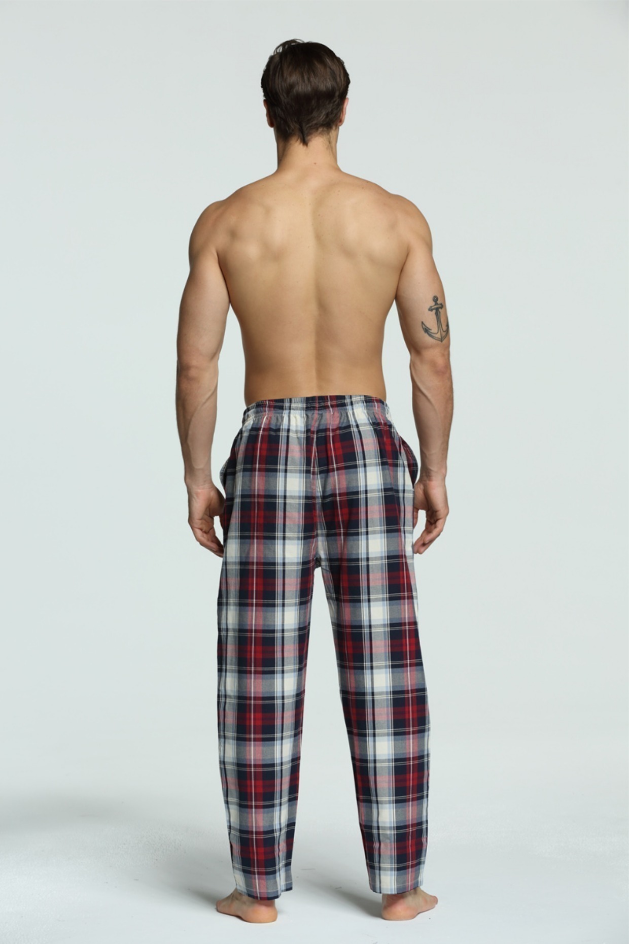 Bộ đồ ngủ mới cotton nam mùa thu quần mềm mại đơn giản kẻ sọc cotton rộng kích thước lớn thanh niên quần nhà quần legging nam