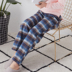 Chất lượng tốt mùa đông nữ cotton dày kẻ sọc nhung ngủ quần cotton nhà có thể mặc bên ngoài để giữ ấm quần âu nam Quần tây
