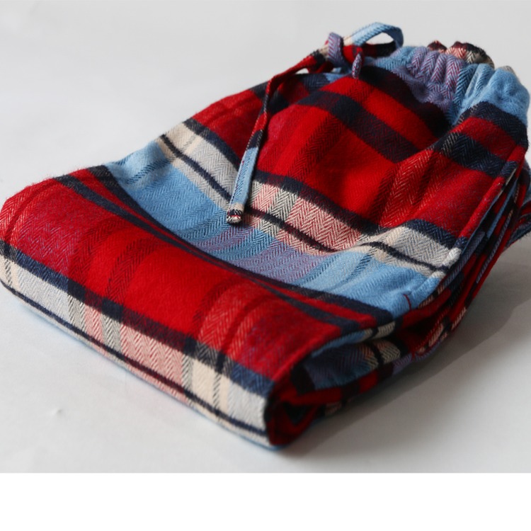 Quần pyjama nam và nữ mùa xuân và mùa thu mẫu đôi cotton mềm mại để tăng thêm lưới ấm cho quần nhà rộng rãi quần đùi nữ