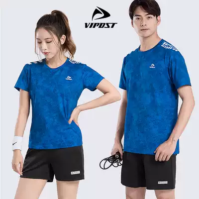2021 new short sleeve badminton suit men and women couples training suit professional round neck quick-drying sweatshirt T-shirt