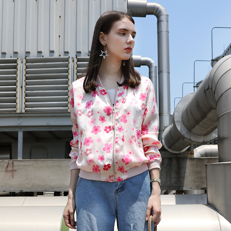 防晒衣女2017夏季新款短款 时尚印花空调衫薄真丝小外套 防紫外线