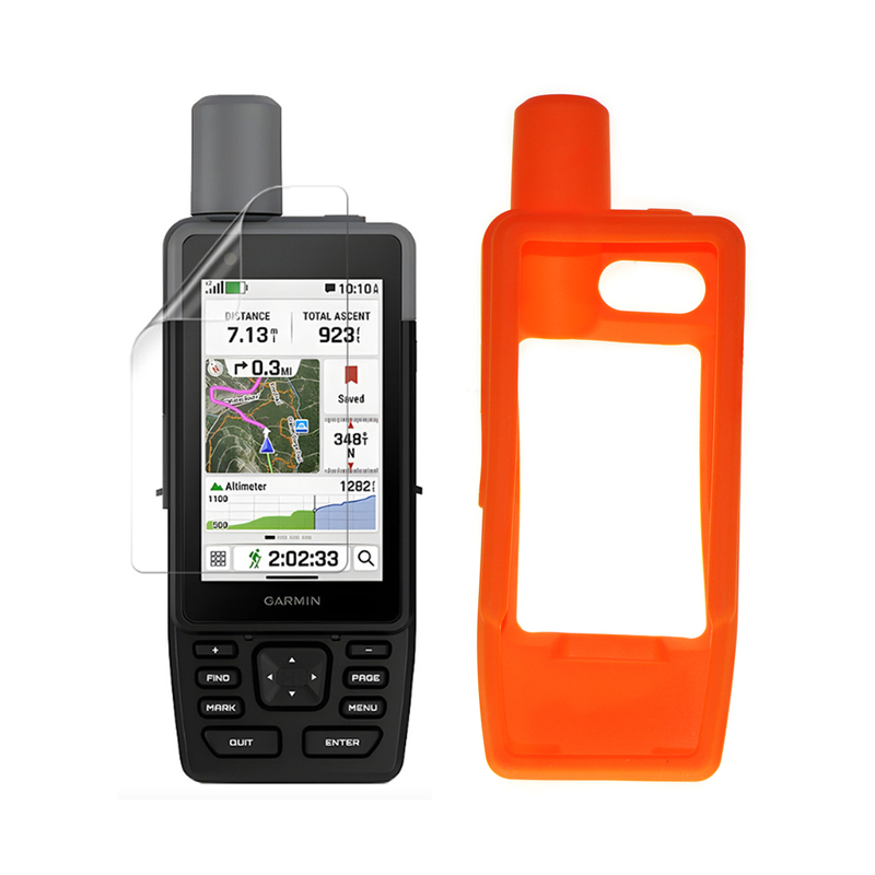 Suitable for Garmin Gpsmap H1 Silicone Protective Case, Handheld Device Anti-Drop and Anti-Collision + High-Definition Screen Protector