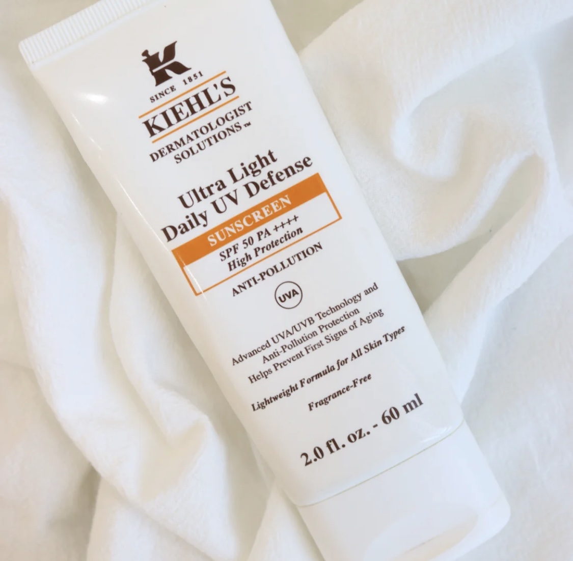 Bonded warehouse straight hair kiehls Kiehl's sunscreen sunscreen waterproof anti-sweat spf50 orange 60ML