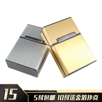 New gold foil poker box brushed cigarette case metal cigarette box magnetic buckle