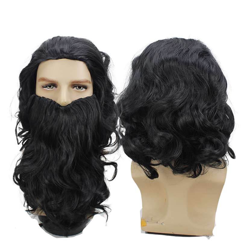 Harry Potter Rubeus Hagrid Cosplay Black Bearded Anime Wig