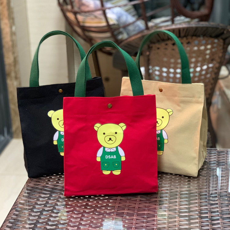Japanese hipster canvas handbag student lunch box bag lunch bag to work with rice bag Bao Ma with baby baby out bag