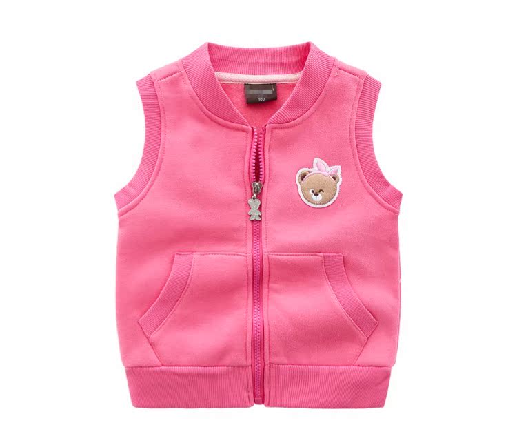 Áo vest nhung cotton đơn 2018 mùa thu mới bé trai và bé gái màu sắc đơn giản quần áo trẻ em đẹp