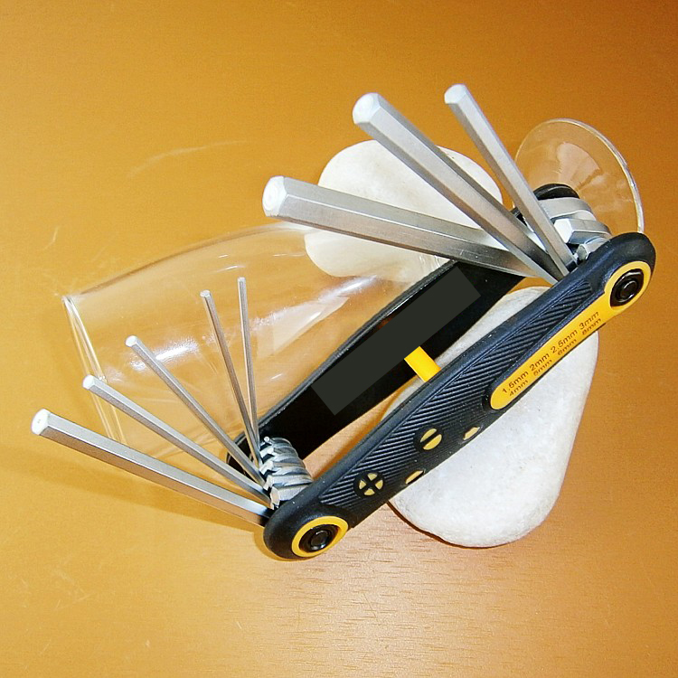 Folding Inner Hexagon Wrench 8 Pieces Suit Portable Inner Hexagon Wrench 1 5-8mm