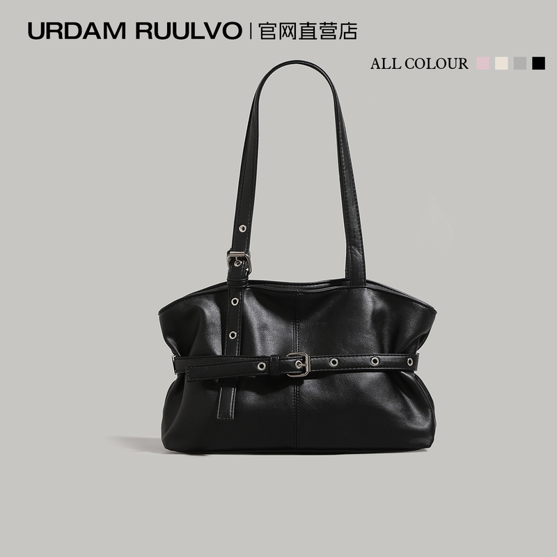 Ur Simple Black Tote Bag for Women 2026 New Large Capacity Versatile Work Commute Shoulder Underarm Bag