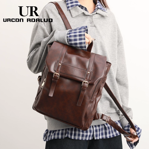 Рюкзак UR из мягкой кожи, новинка 2025 года, сумка Cambridge для девочек, школьная сумка, большой вместительный рабочий рюкзак для компьютера