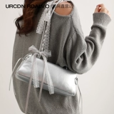 Сумка через плечо с бантиком, серебряная универсальная сумка на одно плечо, премиум класс