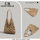 Летняя плетеная сумка через плечо, пляжная соломенная сумка на одно плечо