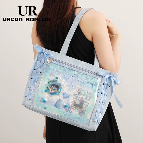 Мультяшная сумка через плечо, вместительная и большая сумка на одно плечо