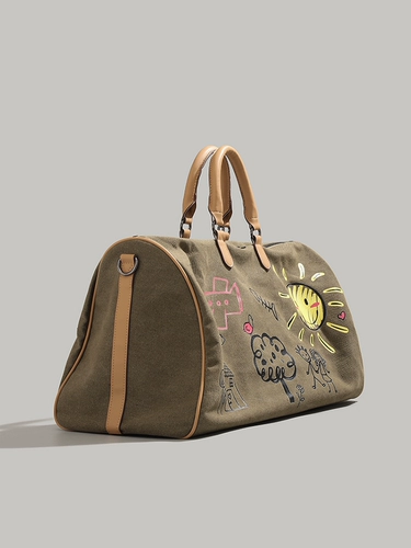 Мультяшная сумка для путешествий, вместительный и большой рюкзак подходит для мужчин и женщин, спортивная сумка, барсетка, льняная сумка