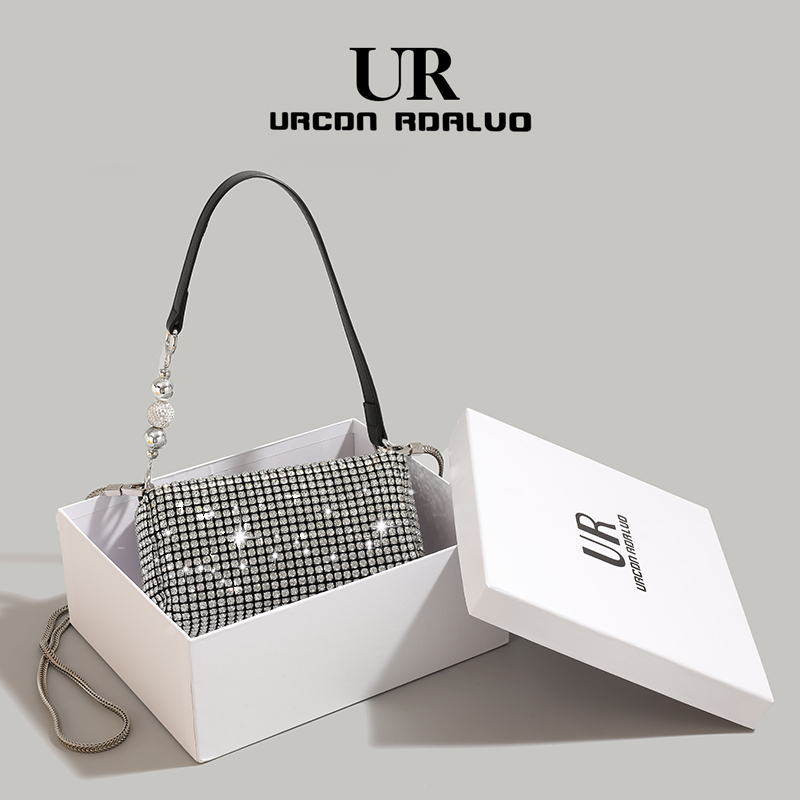 Ur Birthday Gift King Rhinestone Bag Women's 2025 New Full Rhinestone Handbag Underarm Bag Crossbody Shiny Small Bag