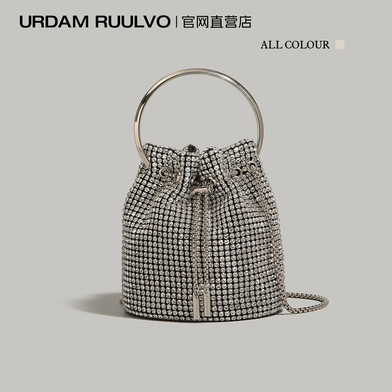 U&R Rhinestone Bag Women's Birthday Gift 2026 New Shiny Bucket Bag Versatile Elegant Handbag Shoulder Crossbody Bag U&R Rhinestone Bag Women's Birthday Gift 2026 New Shiny Bucket Bag Versatile Elegant Handbag Shoulder Crossbody Bag